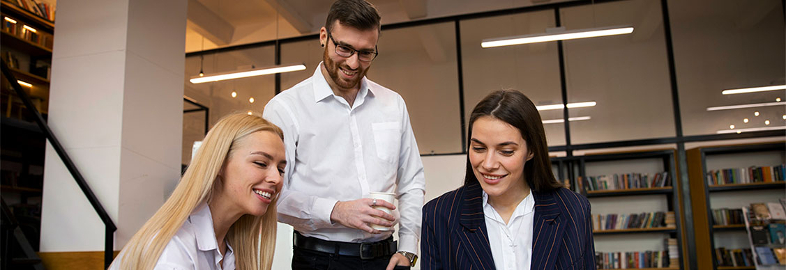 Closeup: Young entrepreneur doing internship