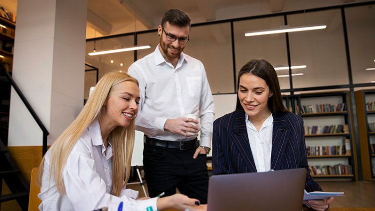 Closeup: Young entrepreneur doing internship