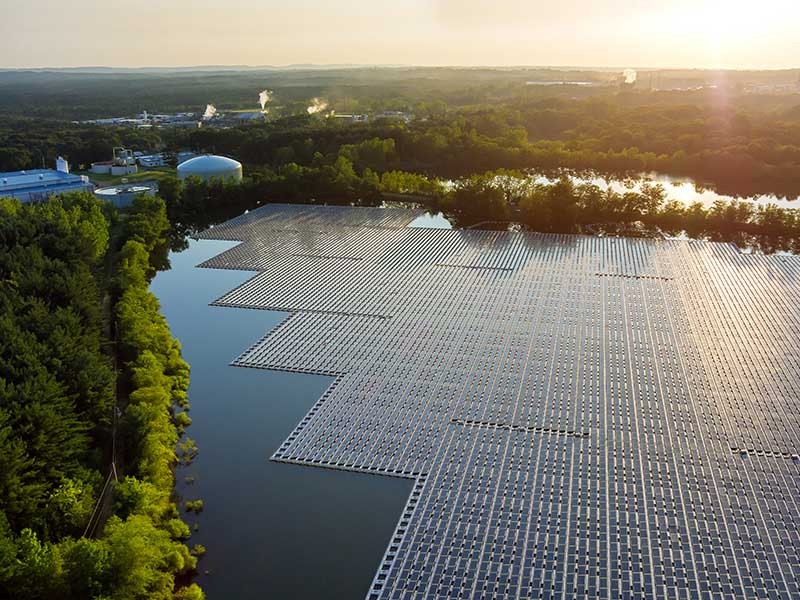 Floating solar panels