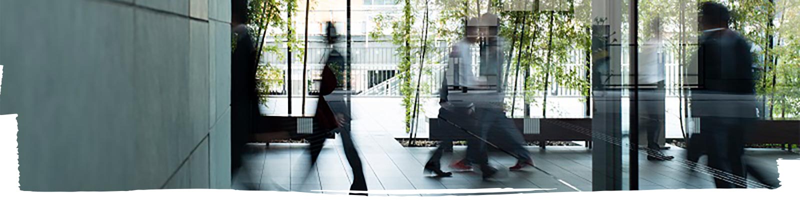 Person walking in a building