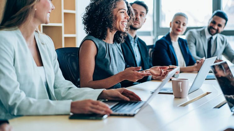 Group of colleagues in a meeting