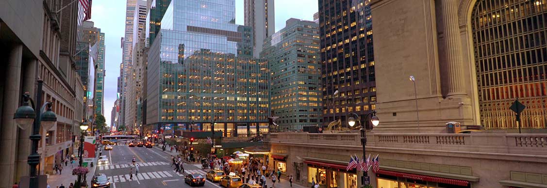 Night view of busy road