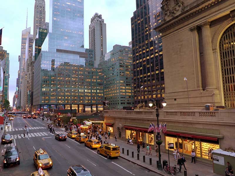 Night view of busy road