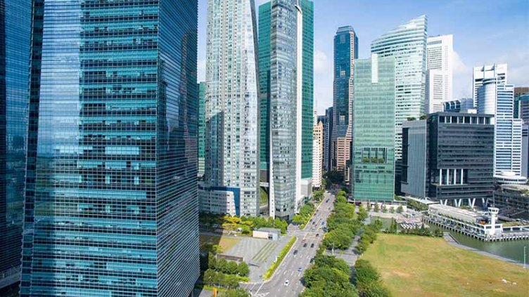 View of Skyscraper glass buildings