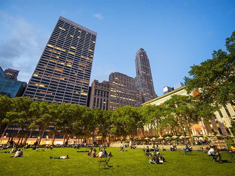 People enjoying in Bryant Park