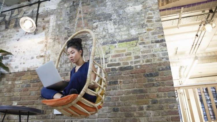 Girl working on laptop