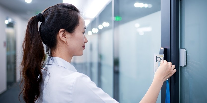 lady using a device